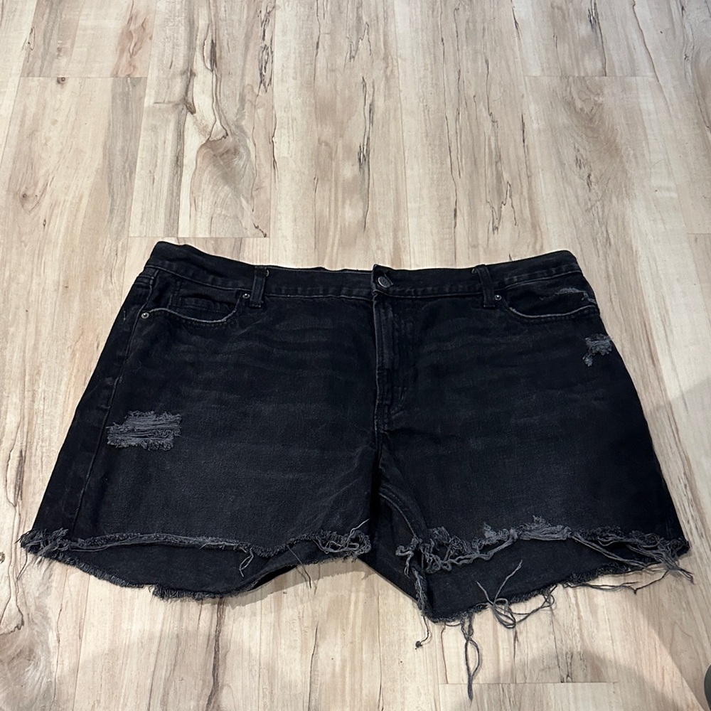 Old Navy Black Frayed Jean Shorts